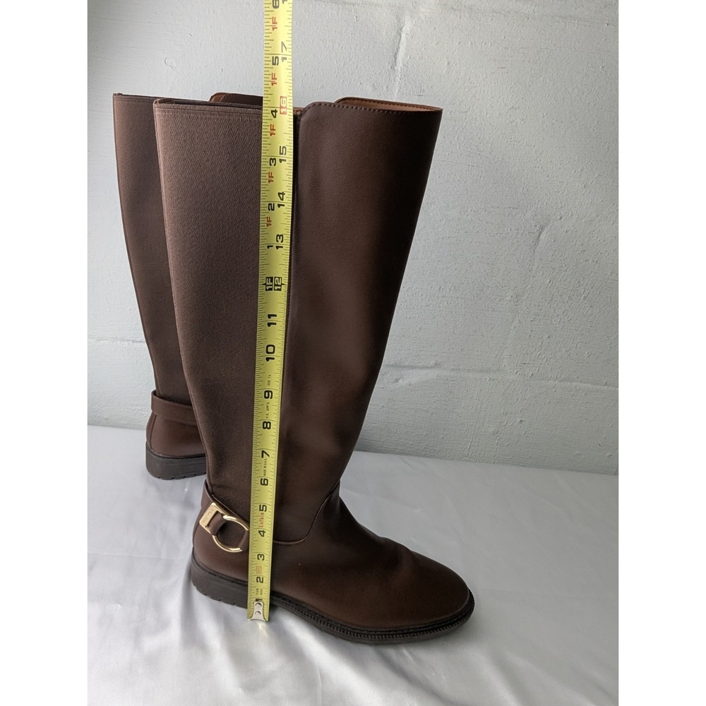 Coach Fitz Riding Boots Women's Size 6.5 Walnut Brown Leather Tall Boots Zip New - Picture 9 of 10